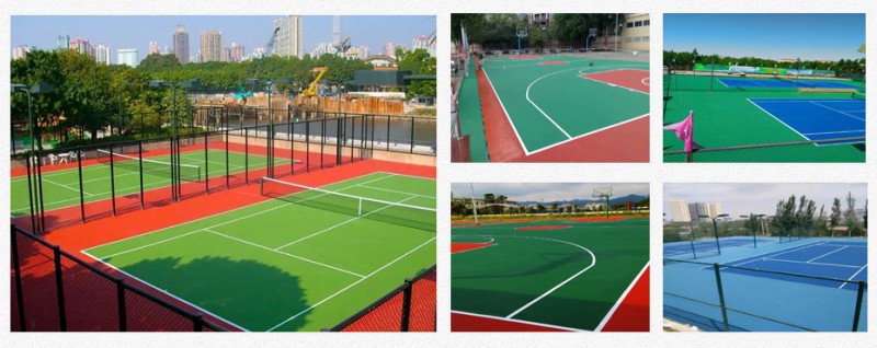 丙烯酸球場施工中